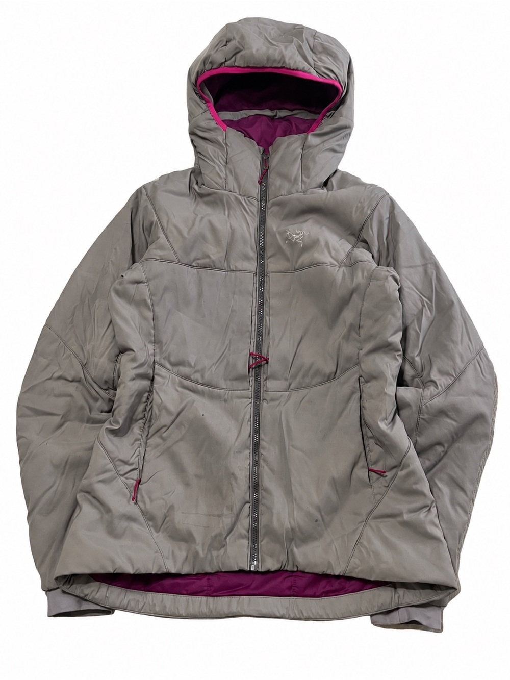 Arc'teryx Women's Insulated Hooded Jacket Grey/Purple Size Small 2016